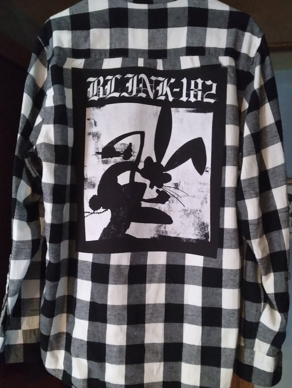 Upcycled Flannel Shirt W/ Vintage BLINK 182 back Patch